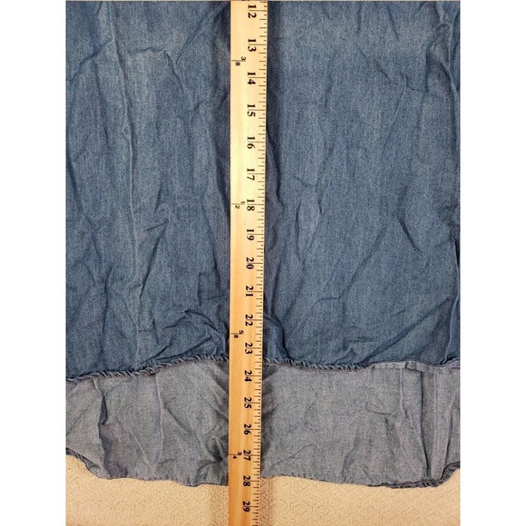 Hester & Orchard Shirt Womens XL Chambray V Neck Pullover Long Sleeve Blue - Picture 4 of 12